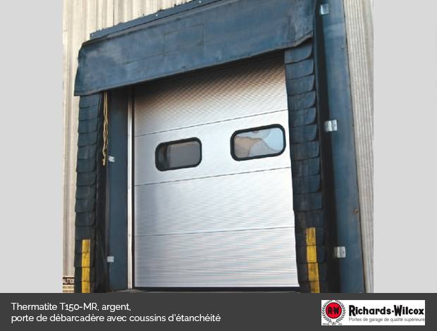 Porte de garage Richards-Wilcox - Thermatite T150-MR, argent, porte de débarcadère avec coussins d’étanchéité